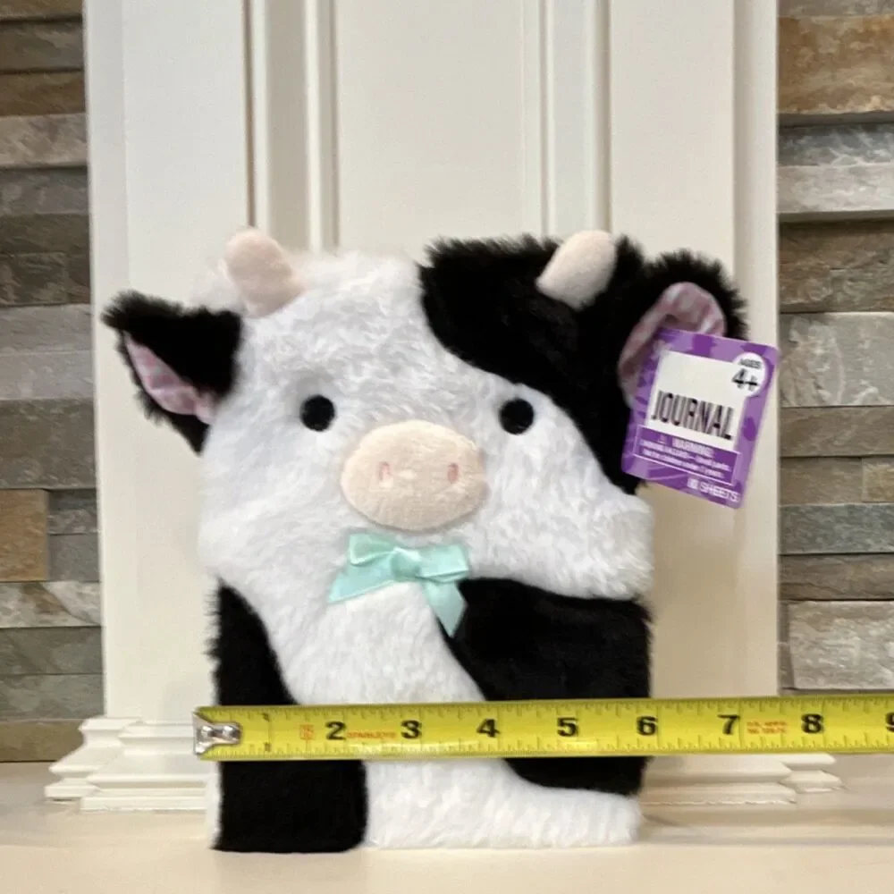 Festive Voice Cow Plush Faux Fur Journal 80 Sheets
